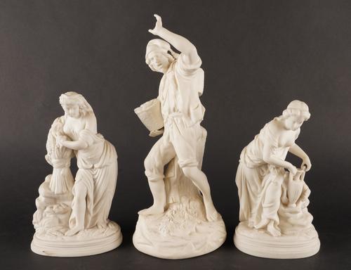 THREE PARIAN SCULPTURES POSSIBLY INCLUDING RUTH AND REBEKAH (3)