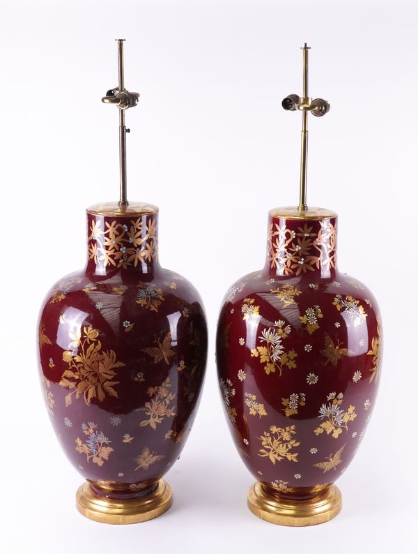 A PAIR OF LARGE ASIAN LAMPS (2)