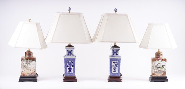 TWO PAIRS OF ASIAN STYLE TABLE LAMPS (4)