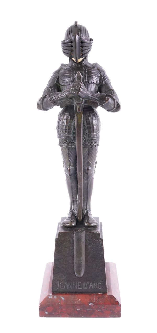 RUFFINO BESSERDICH (AUSTRIAN, ACTIVE 1880-1925): AN AUSTRIAN BRONZE FIGURE OF JEANNE D’ARC