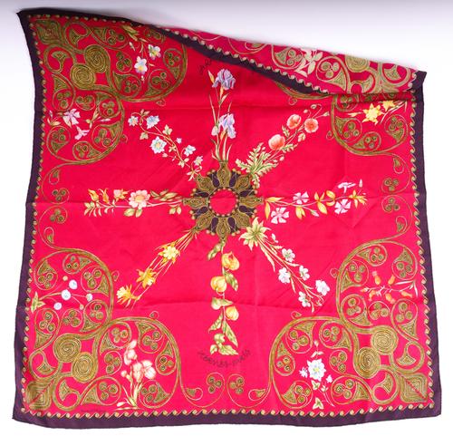 HERMES: 'ARABESQUES 1963' SILK SCARF BY HENRI D'ORIGNY