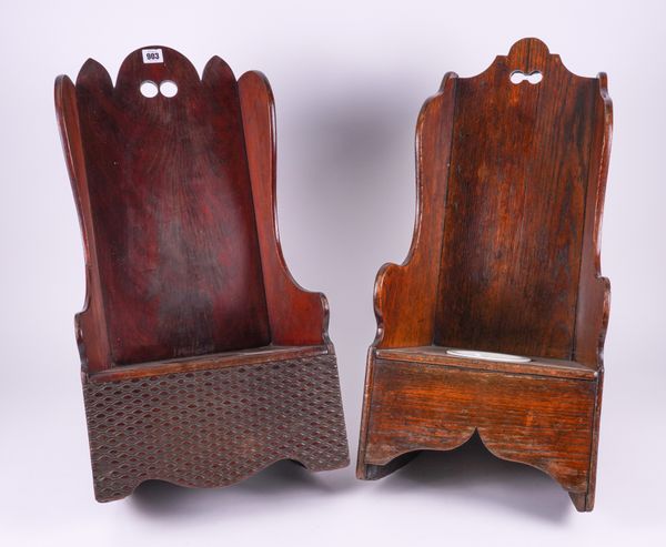 A 19TH CENTURY MAHOGANY CHILD’S ROCKING LAMBING CHAIR (2)