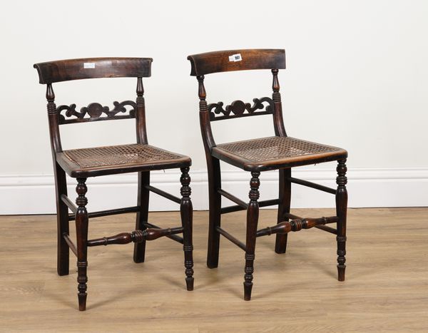 A PAIR OF 19TH CENTURY STAINED BEECH CHILD’S CHAIRS WITH CARVED AND PIERCED SPLAT (2)