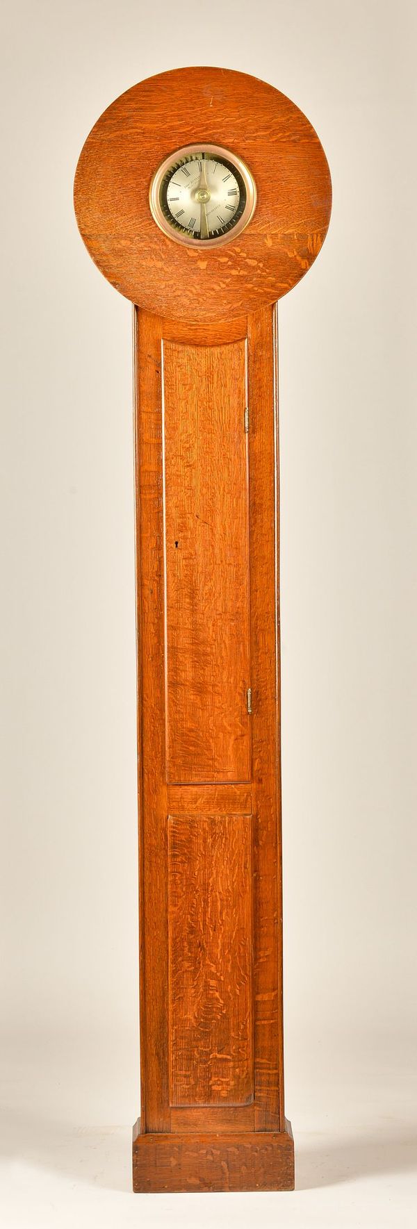 A 19TH CENTURY OAK CASED 30-HOUR WATCHMAN'S TIMEPIECE