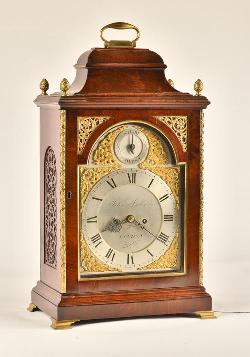 A GEORGE III GILT-METAL-MOUNTED MAHOGANY STRIKING AND REPEATING VERGE BRACKET CLOCK