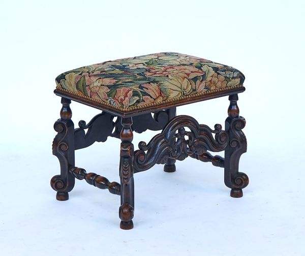 A William and Mary style walnut footstool