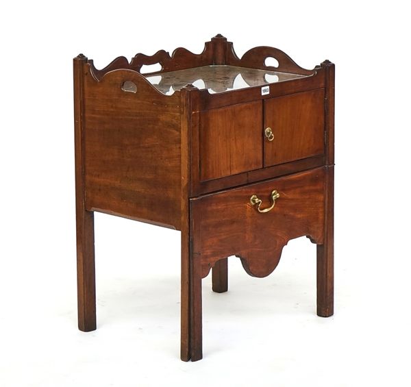 A George III mahogany tray top night commode