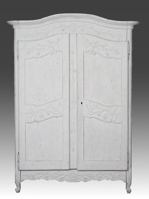 A French white painted dome top armoire