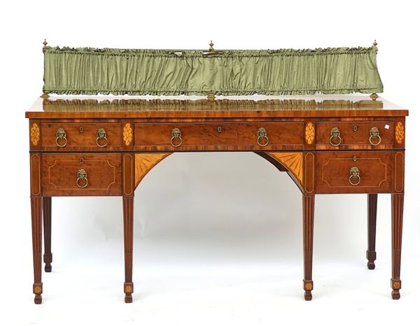 A George III inlaid plum pudding mahogany sideboard