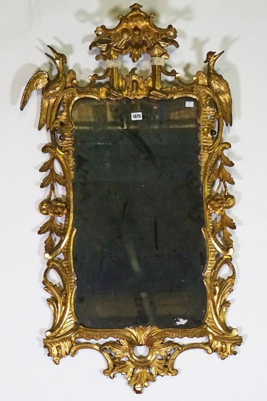 A George III Chinese Chippendale style giltwood wall mirror