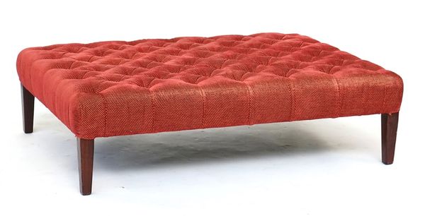 George Smith; a large modern rectangular button upholstered footstool