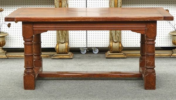 A 17TH CENTURY STYLE OAK REFECTORY TABLE