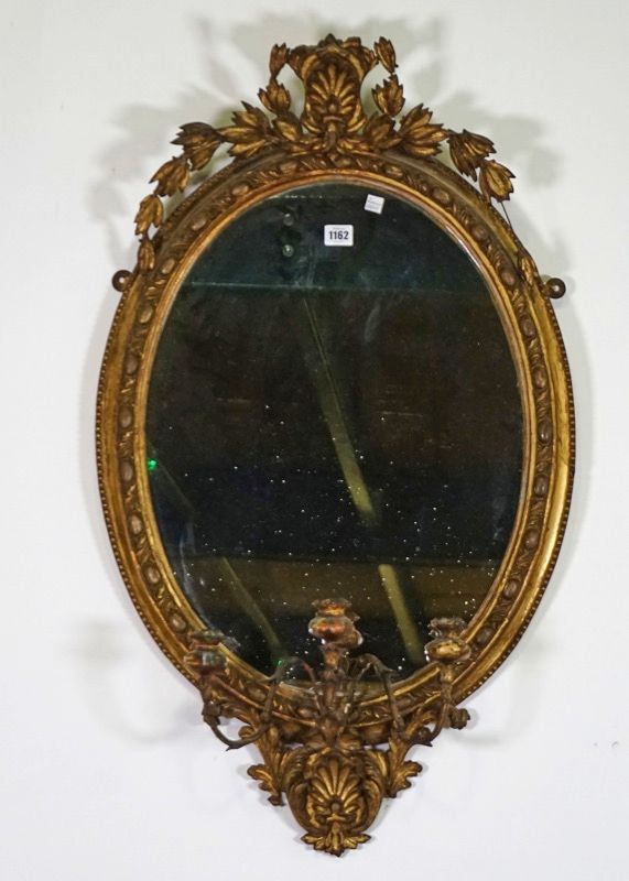 A Victorian gilt framed girandole mirror