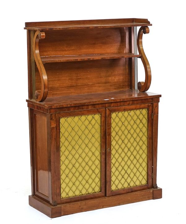 A Regency mahogany ledge back chiffonier