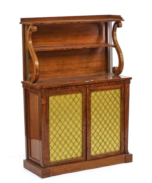A Regency mahogany ledge back chiffonier