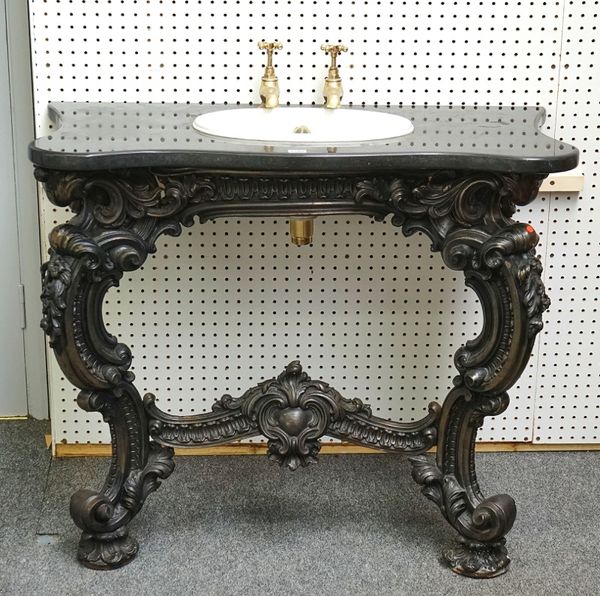 James Yates Rotherham; a Victorian cast iron Rococo revival console table base