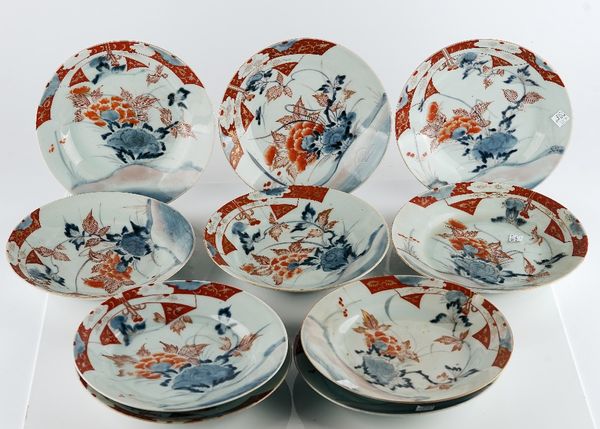 A set of ten Japanese Imari plates