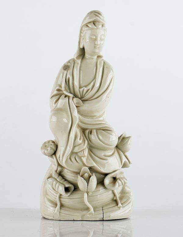 A Chinese blanc de chine figure of Guanyin