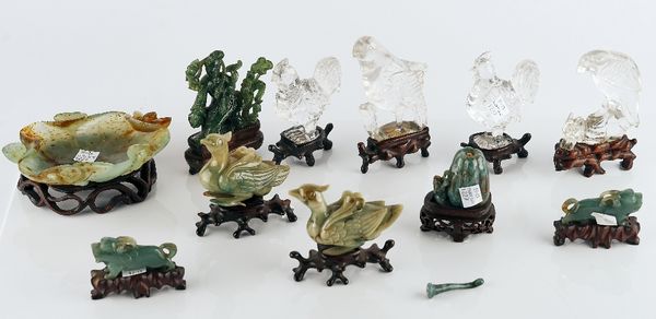 A group of Chinese hardstone carvings