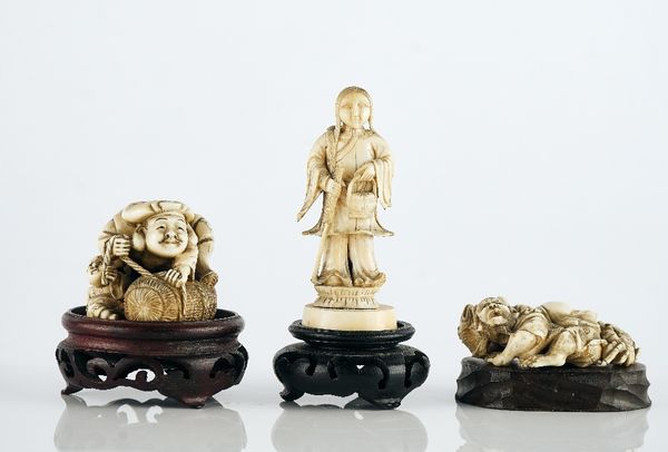 Three Japanese ivory carvings