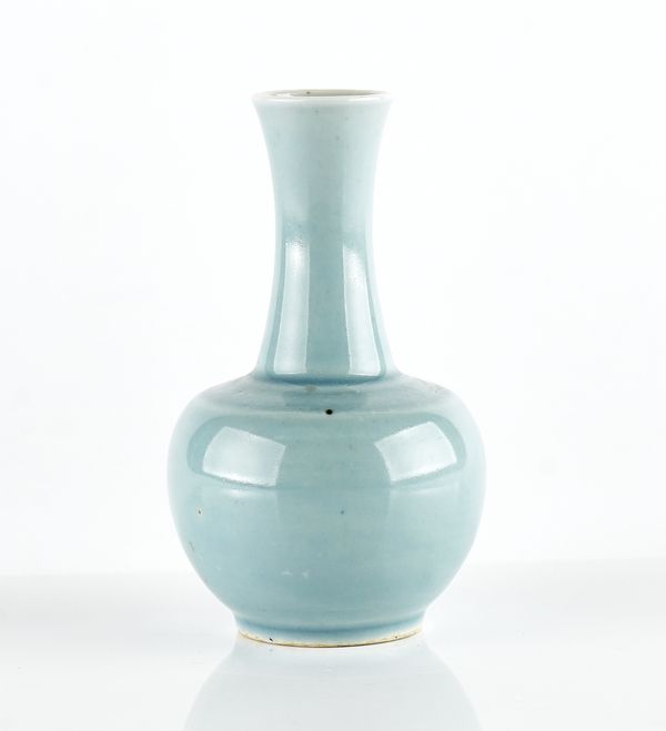 A small Chinese clair-de-lune glazed vase