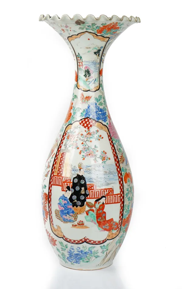 A tall Japanese Imari vase