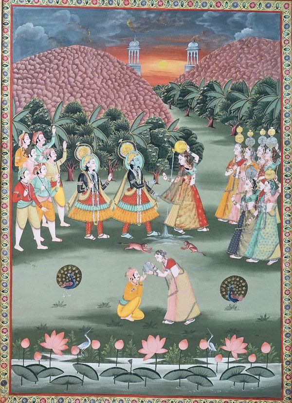 A LARGE INDIAN PAINTING