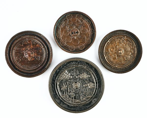 A Japanese bronze alloy hand mirror