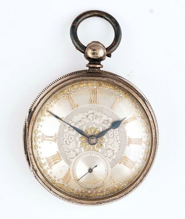 A Victorian silver cased openfaced gentleman's pocket watch