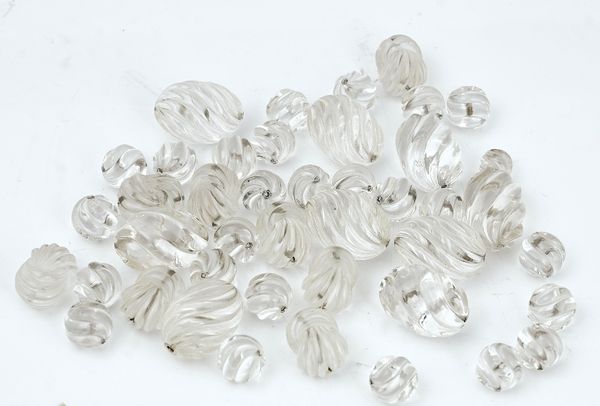 A quantity of loose rock crystal beads