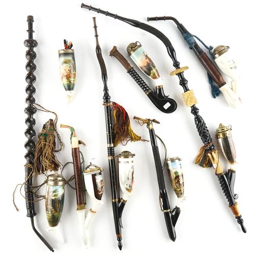 TEN GERMAN PORCELAIN PIPES (10)