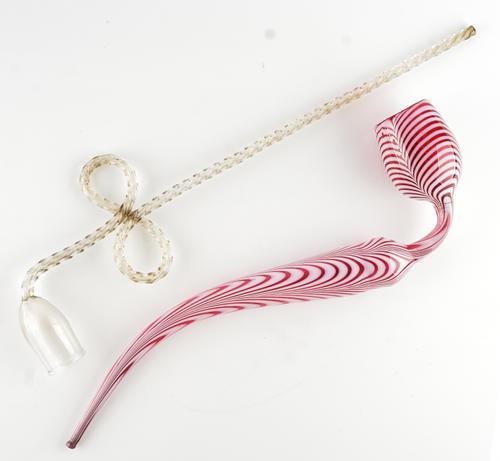 TWO HAND-BLOWN GLASS PIPES (2)