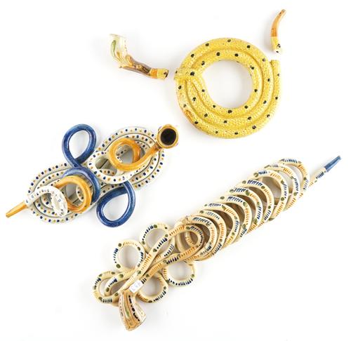 THREE POTTERY PIPES (A.F) (3)