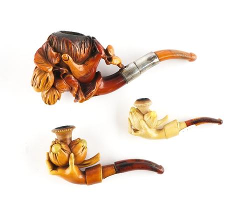 THREE MEERSCHAUM PIPES (3)