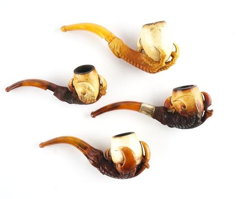 FOUR MEERSCHAUM PIPES (4)