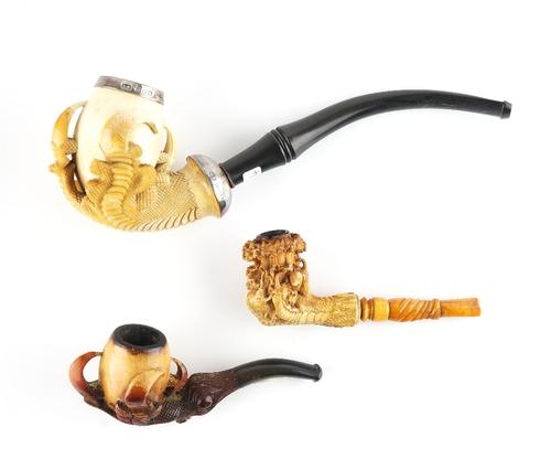 THREE MEERSCHAUM PIPES (3)