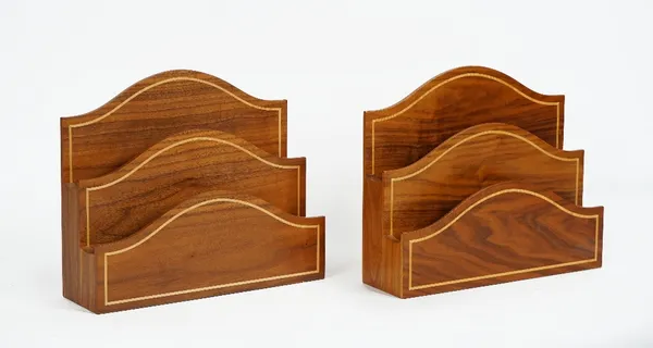 LINLEY LONDON; A pair of walnut letter racks