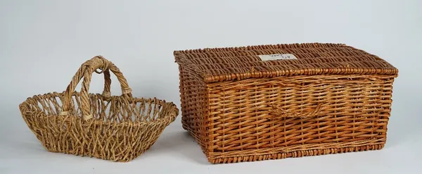 A group of wicker boxes and baskets