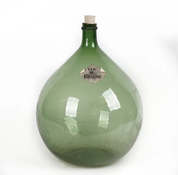 A green glass demijohn