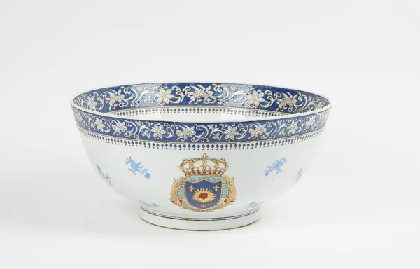 A large Chinese armorial bowl