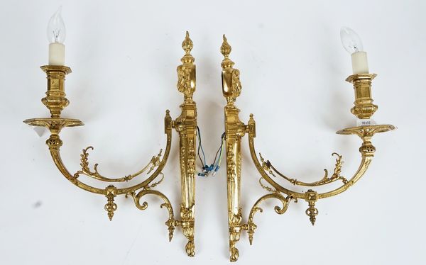 A pair of Louis XVI style ormolu wall lights