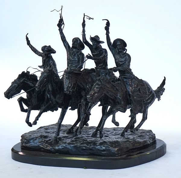 A large bronze sculpture 'Coming Through The Rye'