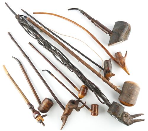 TEN VARIOUS WOOD PIPES (10)