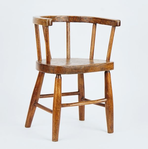 A ‘Primitive’ child’s ash and elm bowback chair