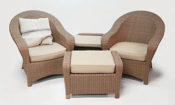 Tectona; A French faux rattan patio set