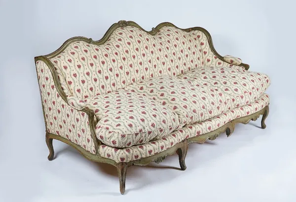 A French Provincial Louis XV serpentine-shaped canape