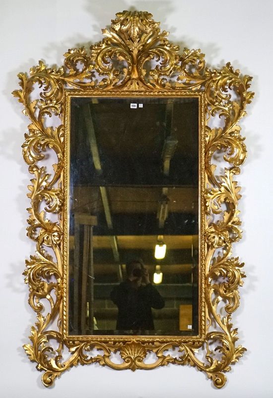 A large Baroque Revival gilt framed mirror