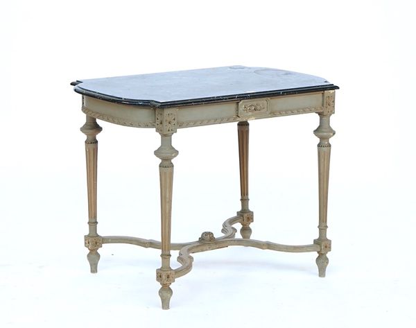 A Louis XVI style marble top centre table