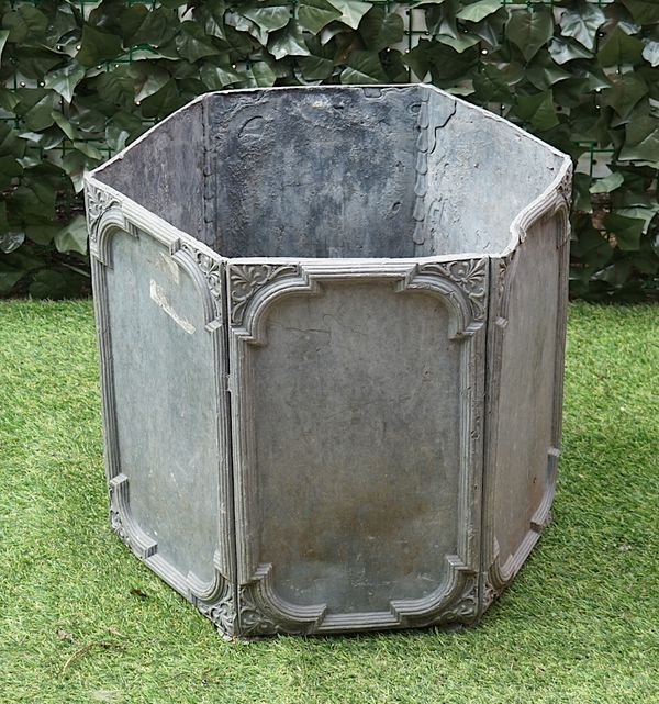 A 20TH CENTURY OCTAGONAL LEAD PLANTER