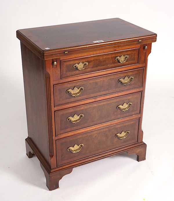 A GEORGE II STYLE FIGURED WALNUT BACHELOR’S CHEST